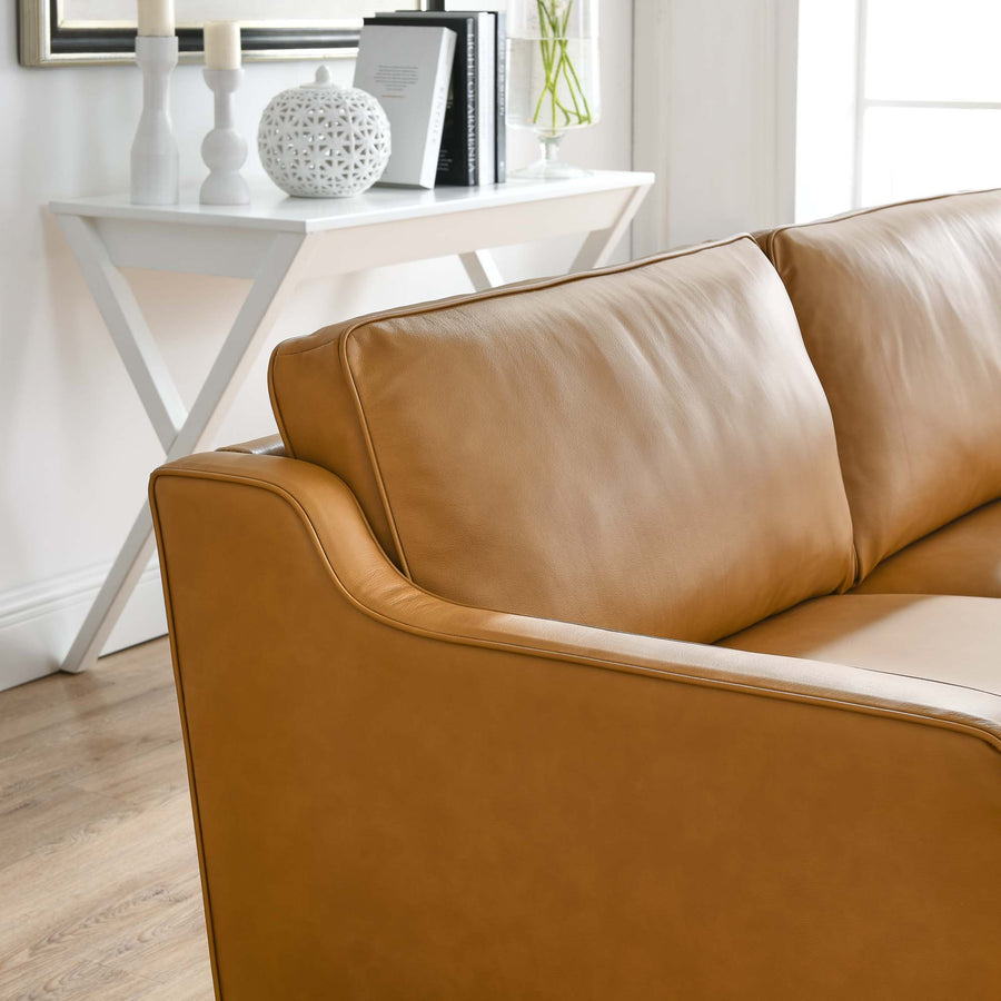Tonka Genuine Leather Sofa in Tan