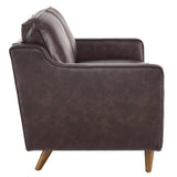 Tonka Genuine Leather Loveseat in Brown