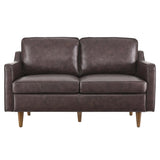 Tonka Genuine Leather Loveseat in Brown