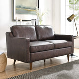 Tonka Genuine Leather Loveseat in Brown