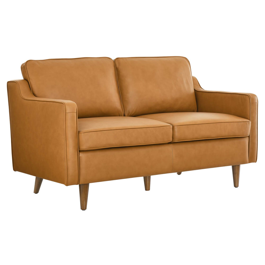 Tonka Genuine Leather Loveseat in Tan