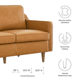 Tonka Genuine Leather Loveseat in Tan