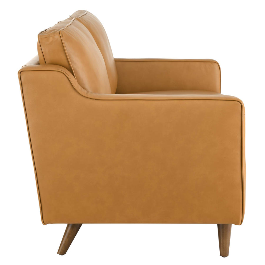 Tonka Genuine Leather Loveseat in Tan