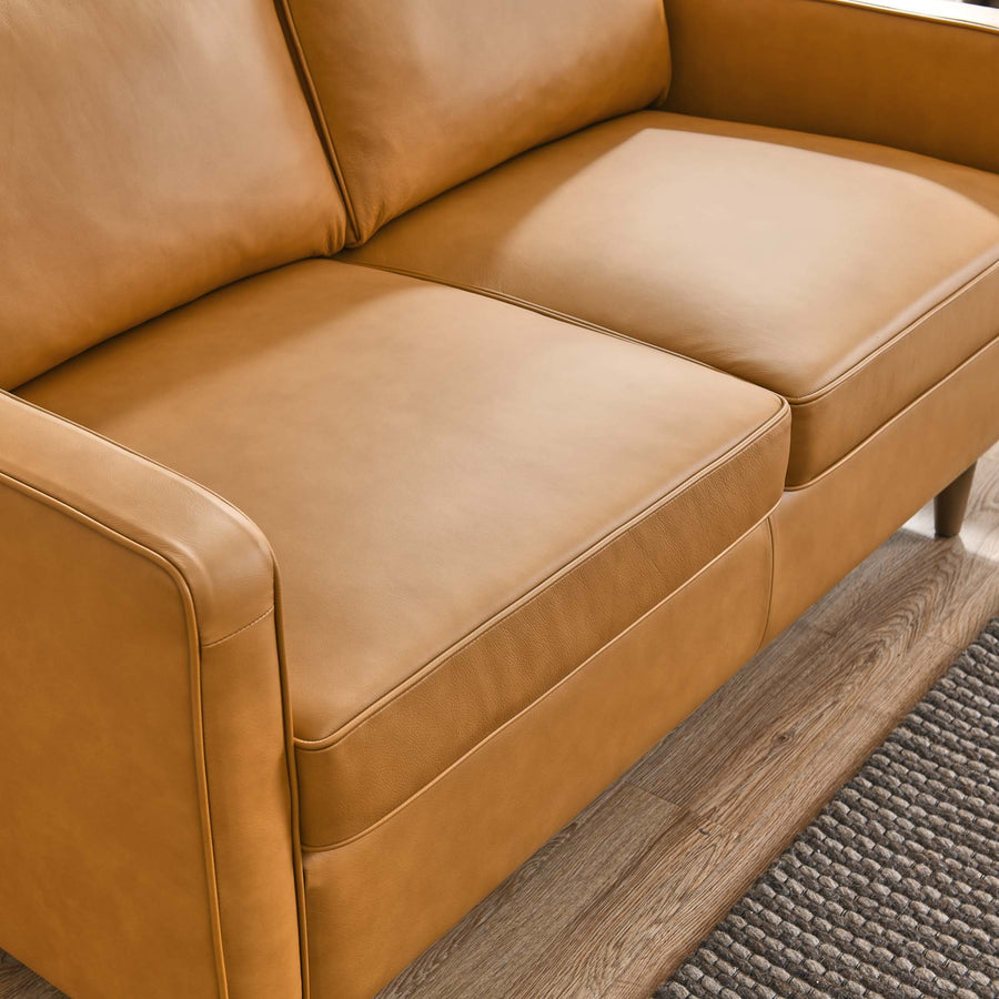 Tonka Genuine Leather Loveseat in Tan