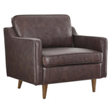 Tonka Genuine Leather Armchair in Brown