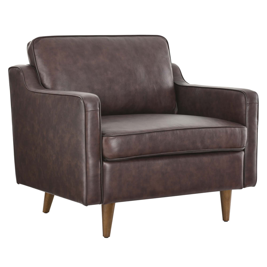 Tonka Genuine Leather Armchair in Brown