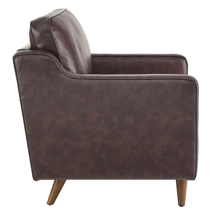 Impart Genuine Leather Armchair in Brown