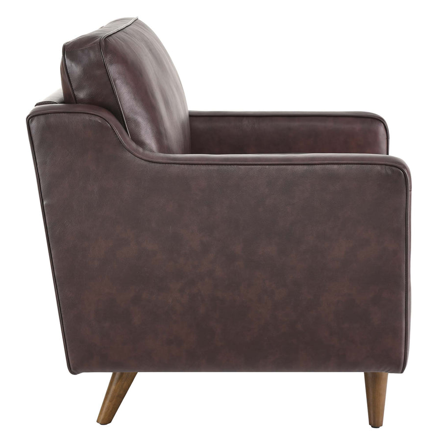 Tonka Genuine Leather Armchair in Brown