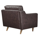 Tonka Genuine Leather Armchair in Brown