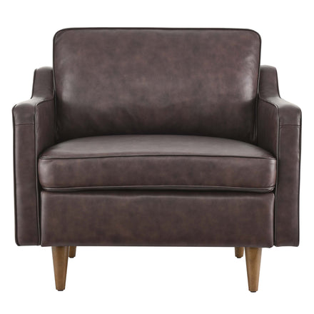 Impart Genuine Leather Armchair in Brown