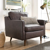 Tonka Genuine Leather Armchair in Brown
