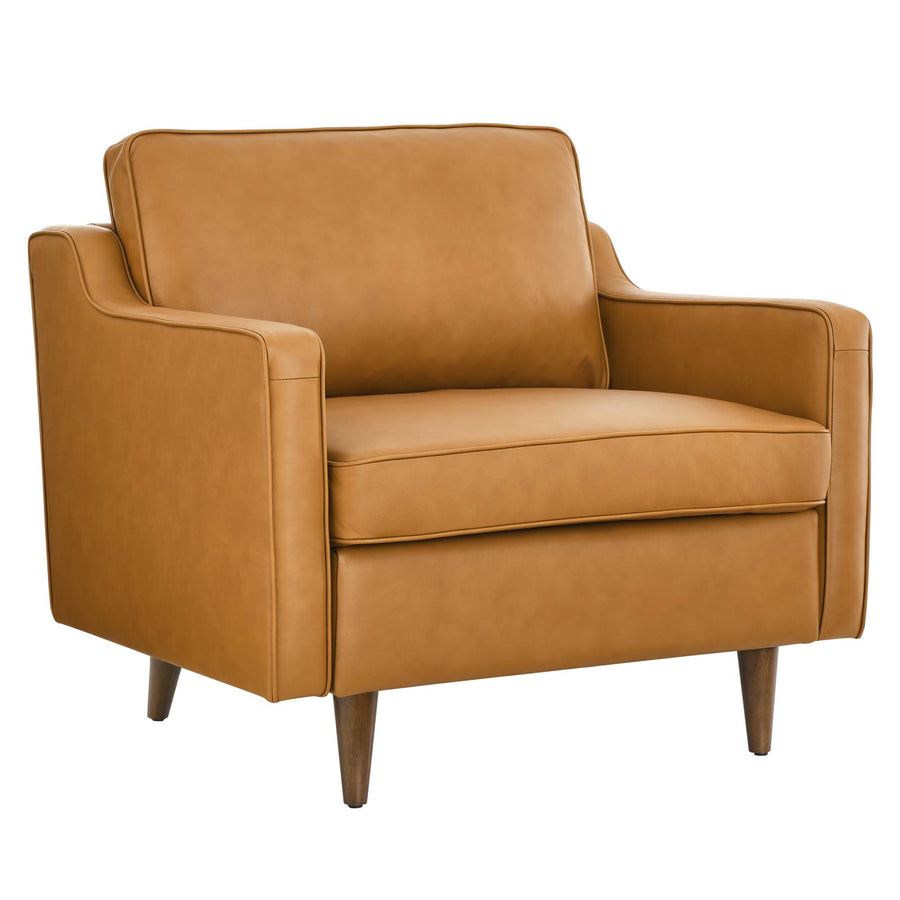 Tonka Genuine Leather Armchair in Tan
