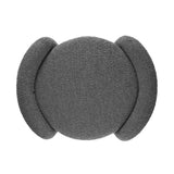 Brocade Boucle Upholstered Ottoman in Charcoal