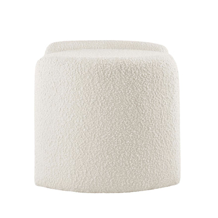 Nebula Boucle Upholstered Ottoman in Ivory