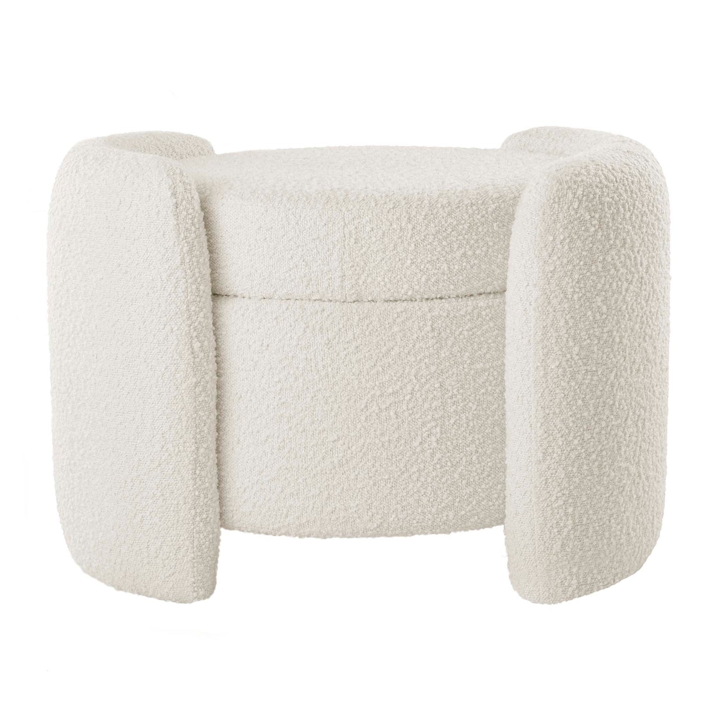 Nebula Boucle Upholstered Ottoman by Furniture For America