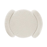 Brocade Boucle Upholstered Ottoman in Ivory