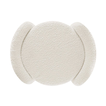 Nebula Boucle Upholstered Ottoman in Ivory