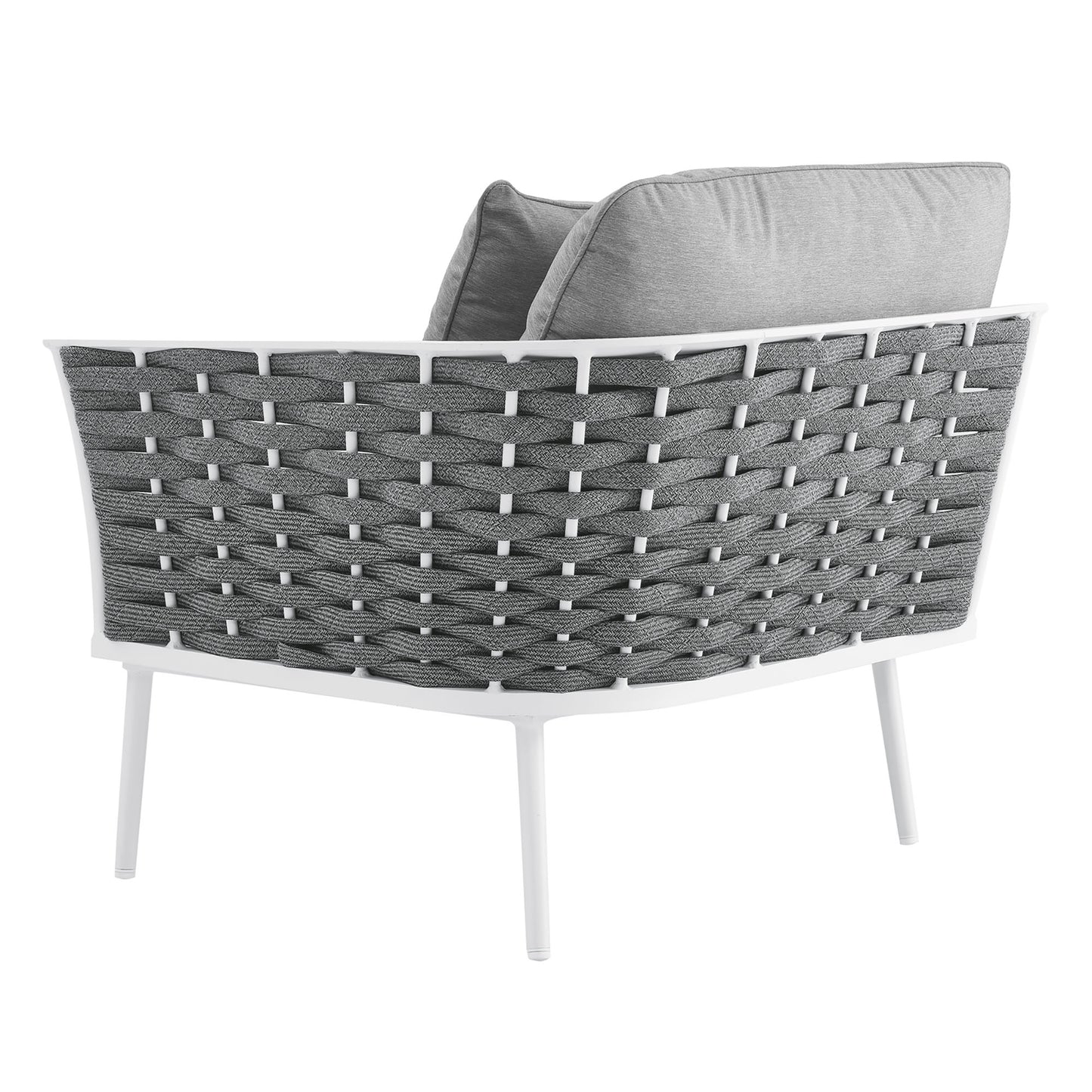 Stance Outdoor Patio Aluminum Right-Facing Armchair by Furniture For America