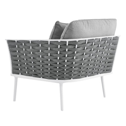 Stance Outdoor Patio Aluminum Right-Facing Armchair by Furniture For America
