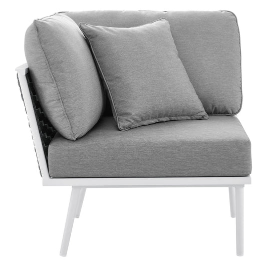 Stance Outdoor Patio Aluminum Corner Chair by Furniture For America