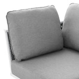 Willow Outdoor Patio Aluminum Corner Chair in White Gray