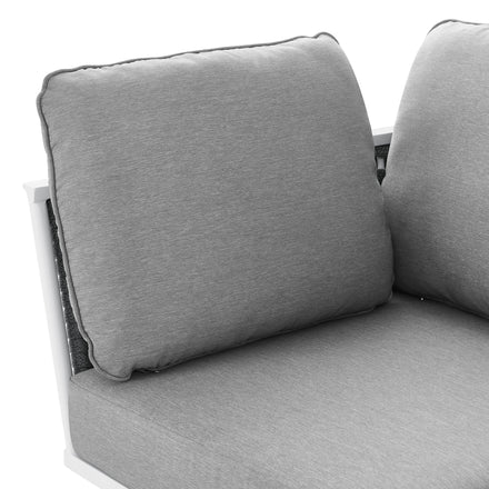 Stance Outdoor Patio Aluminum Corner Chair in White Gray
