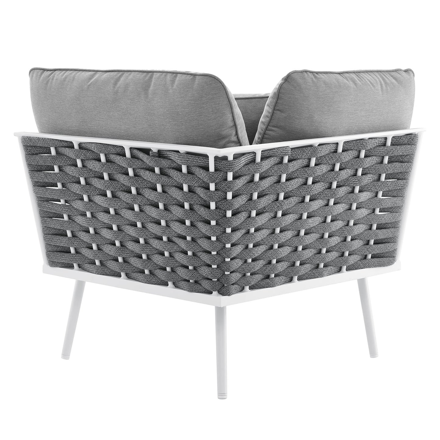 Stance Outdoor Patio Aluminum Corner Chair by Furniture For America