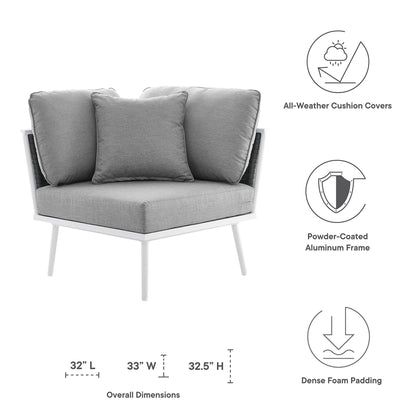 Stance Outdoor Patio Aluminum Corner Chair by Furniture For America