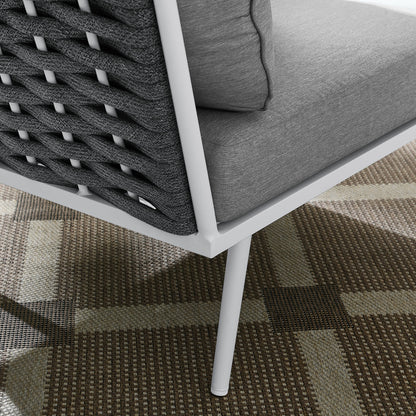 Stance Outdoor Patio Aluminum Corner Chair by Furniture For America