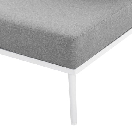 Stance Outdoor Patio Aluminum Armless Chair in White Gray
