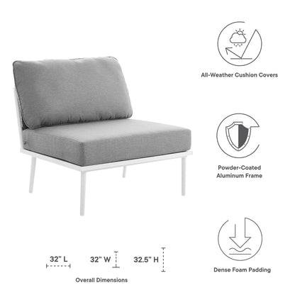 Stance Outdoor Patio Aluminum Armless Chair by Furniture For America