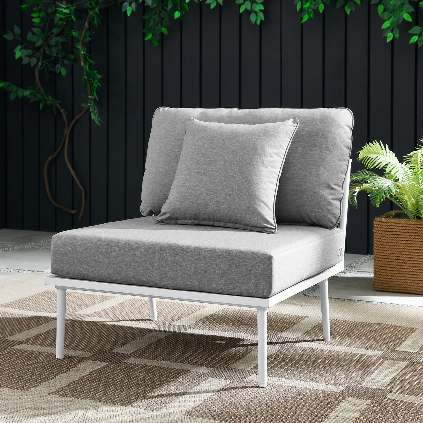 Stance Outdoor Patio Aluminum Armless Chair by Furniture For America