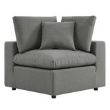 Linden Overstuffed Outdoor Patio Loveseat in Charcoal