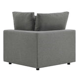 Linden Overstuffed Outdoor Patio Loveseat in Charcoal