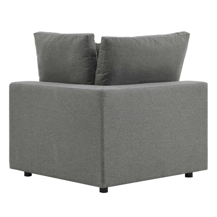 Commix Overstuffed Outdoor Patio Loveseat in Charcoal
