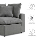 Linden Overstuffed Outdoor Patio Loveseat in Charcoal