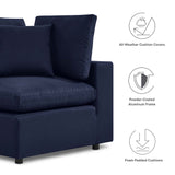 Linden Overstuffed Outdoor Patio Loveseat in Navy