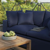Linden Overstuffed Outdoor Patio Loveseat in Navy