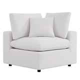 Linden Overstuffed Outdoor Patio Loveseat in White