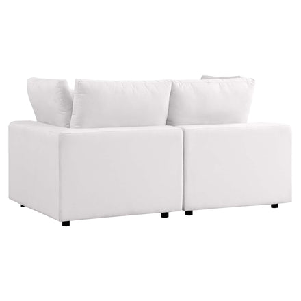 Commix Overstuffed Outdoor Patio Loveseat in White