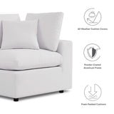 Linden Overstuffed Outdoor Patio Loveseat in White