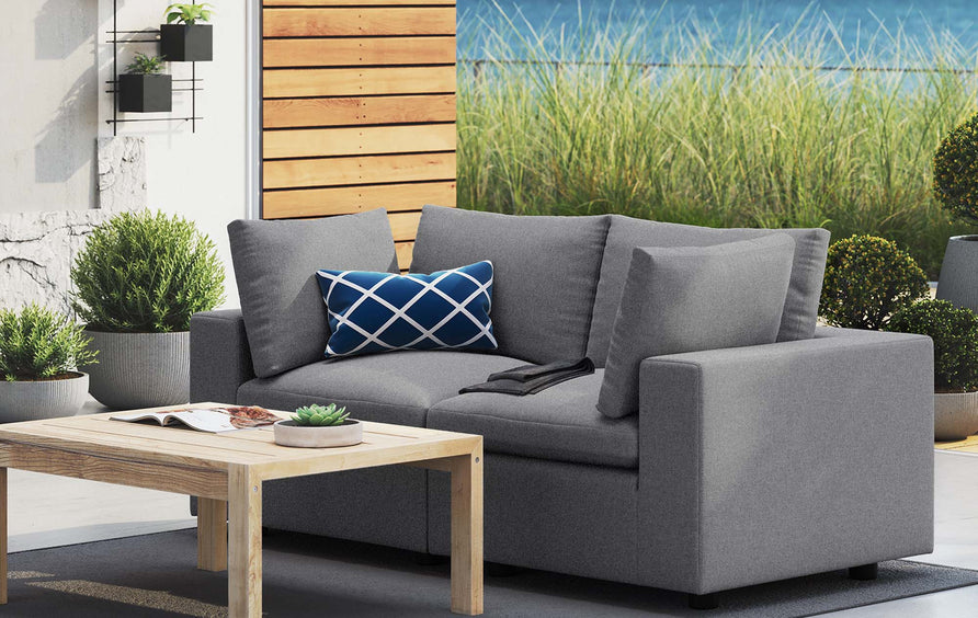 Linden Sunbrella® Outdoor Patio Loveseat in Gray
