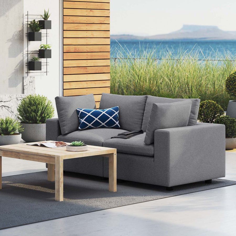 Linden Sunbrella® Outdoor Patio Loveseat in Gray
