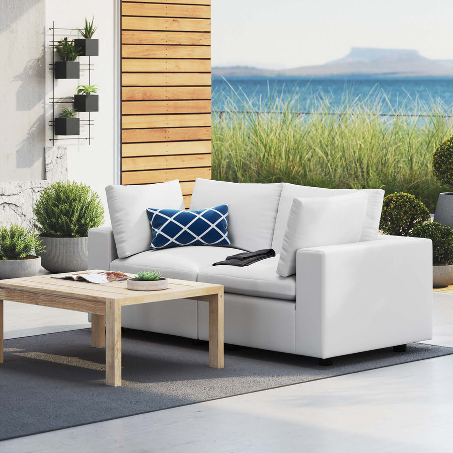 Linden Sunbrella® Outdoor Patio Loveseat in White