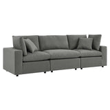 Linden Overstuffed Outdoor Patio Sofa in Charcoal