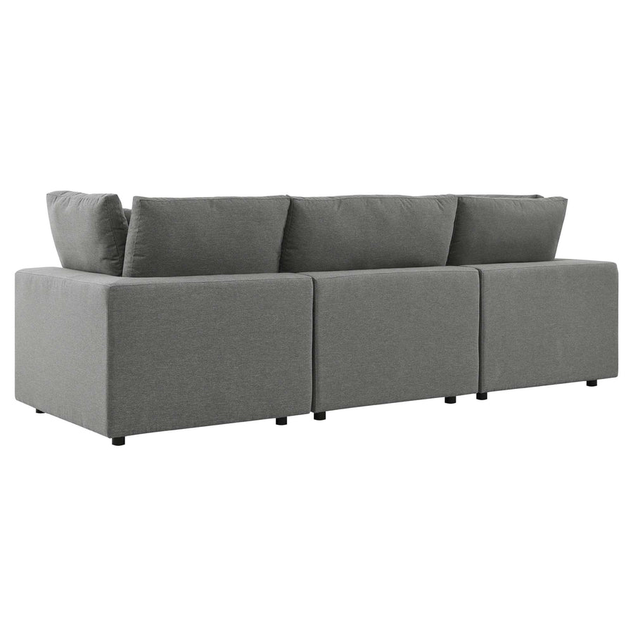 Linden Overstuffed Outdoor Patio Sofa in Charcoal