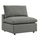 Linden Overstuffed Outdoor Patio Sofa in Charcoal