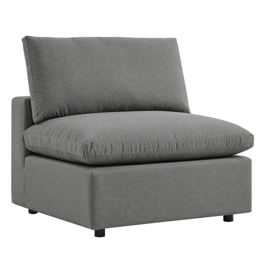 Linden Overstuffed Outdoor Patio Sofa in Charcoal