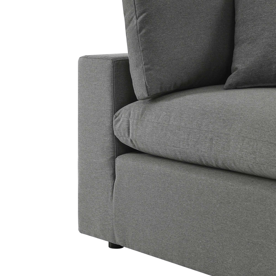 Linden Overstuffed Outdoor Patio Sofa in Charcoal