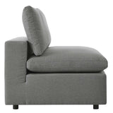 Linden Overstuffed Outdoor Patio Sofa in Charcoal